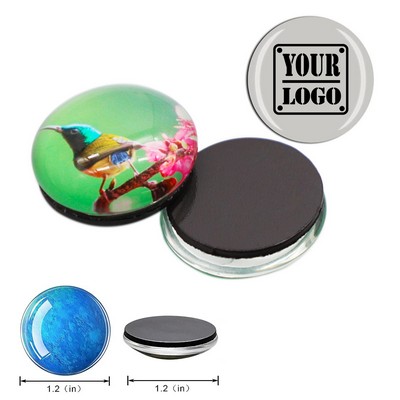 Round Crystal Glass Fridge Magnets