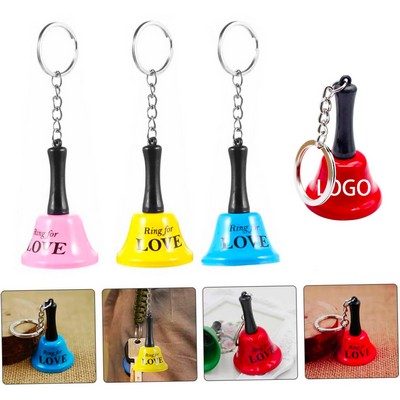 Keychain Hand Bell Printed Key Rings Christmas Hand Bell