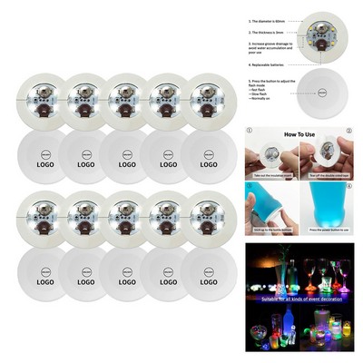 2.36" Diameter Led Light Up Coaster Bottle Light Glorifier Led Stickers Coaster