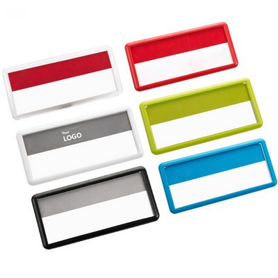 Large Reusable Plastic Name Badge