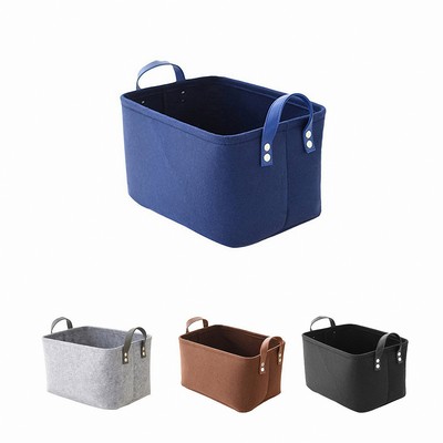 Collapsible Felt Storage Bin with Handles