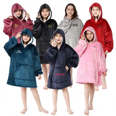 Children Fleece Blanket Sherpa Hoodie