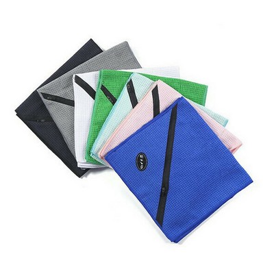 Athletic Towel with Zippered Pocket