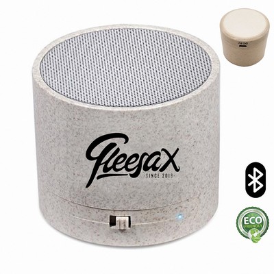 Eco-Friendly Wheat Straw Mini Bluetooth Cylinder Speaker