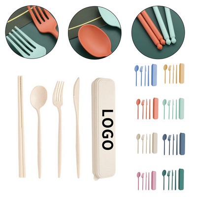 Eco-Friendly Wheat Straw Cutlery Travel Set