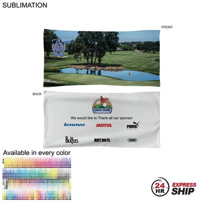 24 Hr Express Ship - Golf Caddie Tournament Towel in Microfiber Terry, 20"x40", Sublimated 2 sides