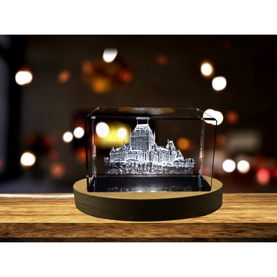 Château Frontenac 3D Engraved Crystal Keepsake Souvenir