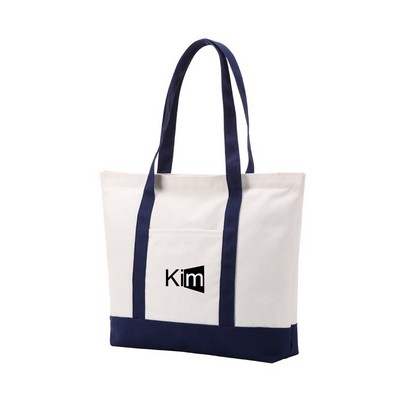 Open Top Heavy Duty Deluxe Tote Bag With Outer Pocket