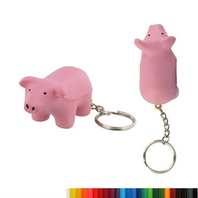 Foam Pig Stress Ball Key Ring