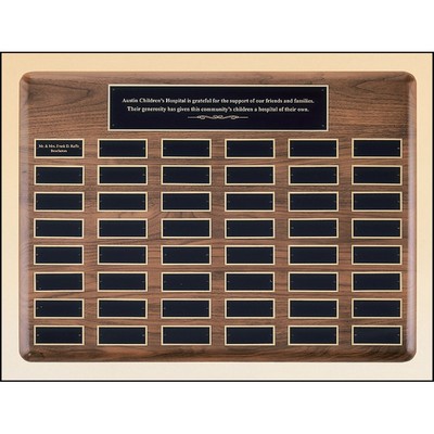 American Walnut Perpetual Plaque, 11 x 15", 12 plates