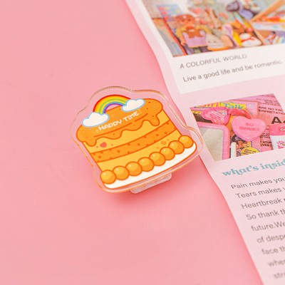 Cake Shaped Acrylic Album Memo Clip Bag Binder Sealing Clip Food Bag Clamp-Two Sides Imprint