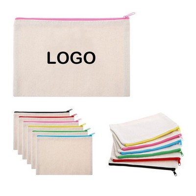 Multi-purpose Canvas Bag Zipper Cosmetic Pouch