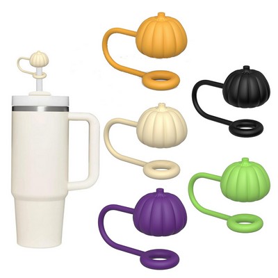 5pcs Pumpkin Silicone Straw Covers