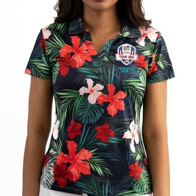 Women's Golf Polo - Jungle Hibiscus