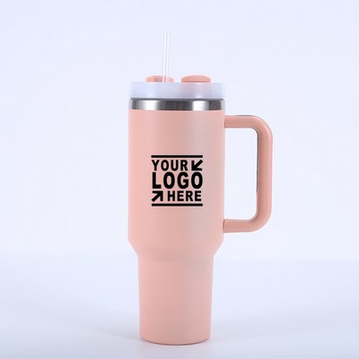 40 Oz Stainless Steel Tumbler-Lid-Straw