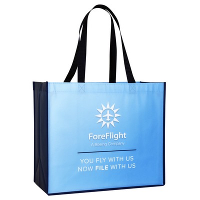 Custom Full-Color Laminated Non-Woven Promotional Tote Bag 16x14x8