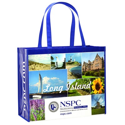 Custom Full-Color Laminated Non-Woven Promotional Tote Bag18"x15"x8"