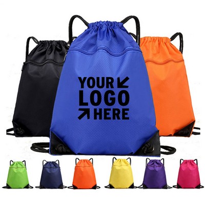 Drawstring Backpack With Zipper Inner Bag