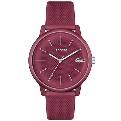 Lacoste™ 12.12 Move Gentlemen's Burgundy Red Watch w/Silicone Strap