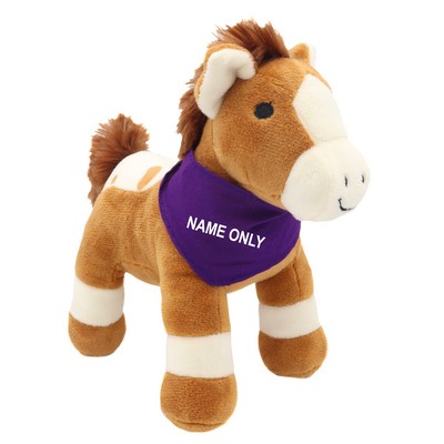 Golden Spotted Standing Horse Plush Toy