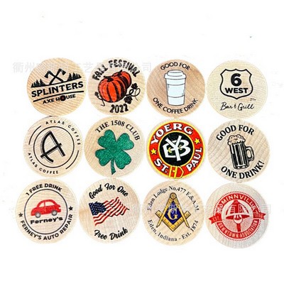 1.5" Round Wooden Counting Token