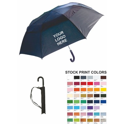 56" Arc Auto Open, Manual Close Folding Vented Umbrella With Case