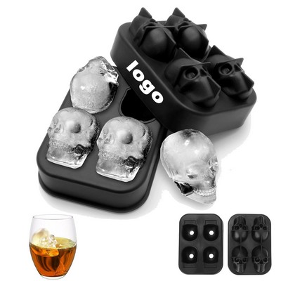 Custom Color 3D Skull Silicone Ice Cube Mold Tray