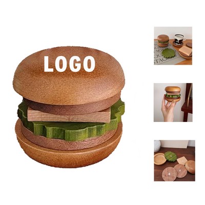 Wooden Burger Coaster Set