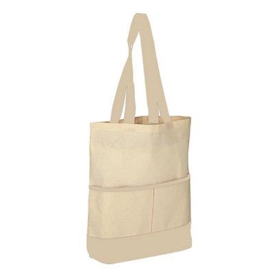 Sheeting Color Accent Tote With Pocket