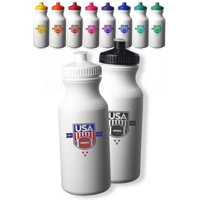 White Water Bottles with Push Cap - 20 oz