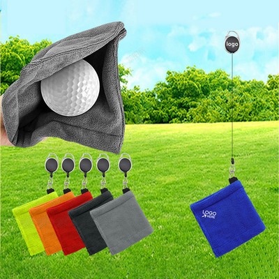 Golf Cleaning Cloth With Retractable Buckle