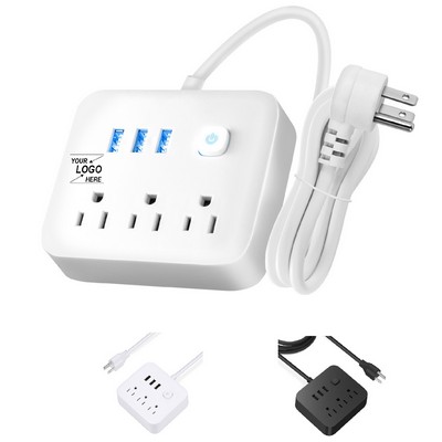 Power Strip With 3 USB Charging Ports