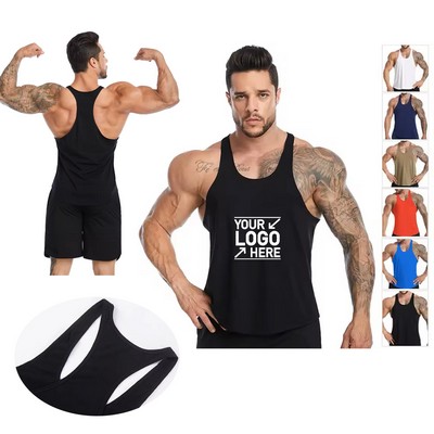 Men's Workout Tank Top Gym Vest Stringer Muscle Bodybuilding Sleeveless Shirt