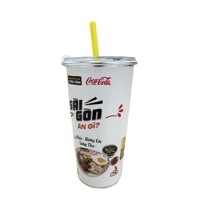 21Oz Cold Color Changing Coffee Cup with Lid and Straw