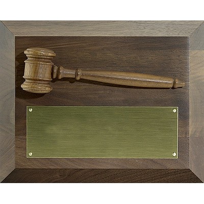 8" X 10" Walnut Plaque With Gavel