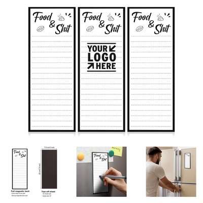 3x8 Inch 50-Sheet Magnetic List Notepad with Funny Design