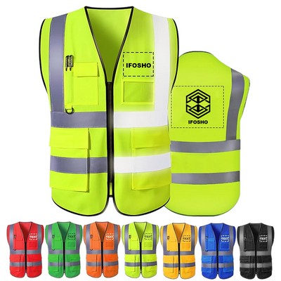 High Visibility Reflective Safety Vest With Pockets