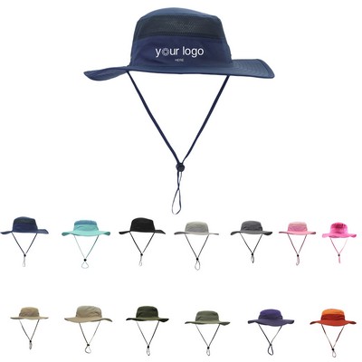 Adults Wide Brim Sunblock Bucket Hat