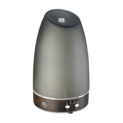 Serene House Astro Grey 90 Glass Ultrasonic Diffuser Dark Wood Base, Gray