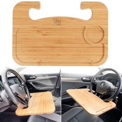 Bamboo Car Steering Wheel Desk