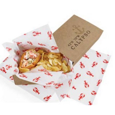 12" x 12" Food Service Wax Tissue - Red Lobster Imprint