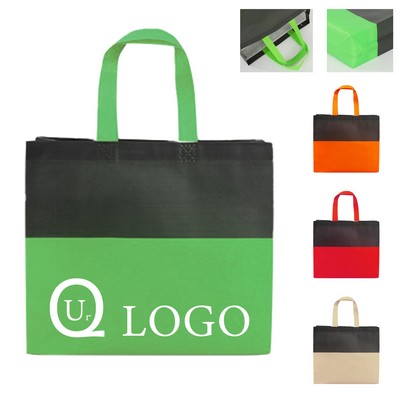 Contrast Design Non-Woven Tote Bag