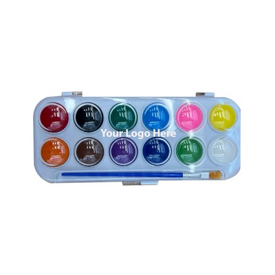 12 Colors Watercolor Paint Set With 1 Brush