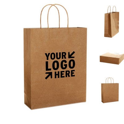 Large 13" x 17" Kraft Paper Take Out Bag with Twisted Handles