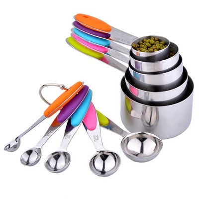 Stainless Steel Measuring Cups and Spoons Set for Baking and Cooking