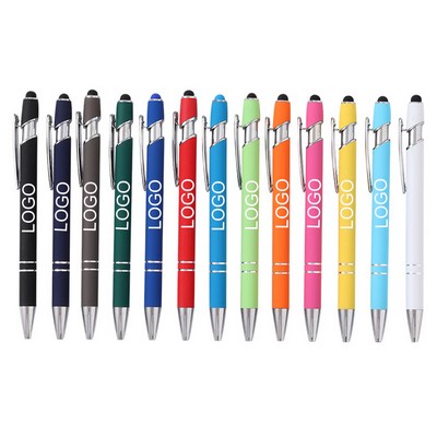 Soft-Touch Aluminum Pen w/ Stylus