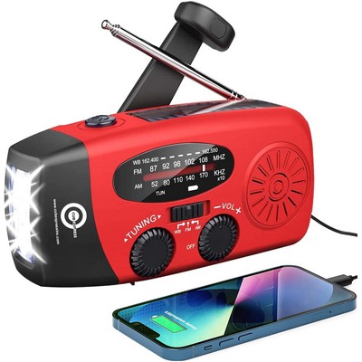 Upgraded Emergency Radio, Flashlight, Phone Charger with 3 Charging Methods