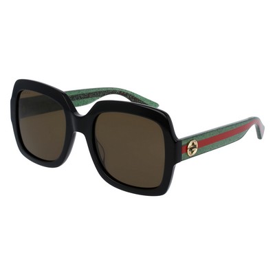 Gucci® Women's Brown & Green Square Sunglasses