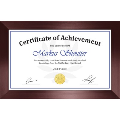 Borden 8.5"x14" Certificate Frame (Burgundy) 10.5"x16"