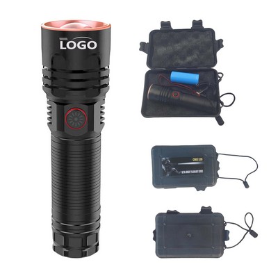 Metal Flashlight With Rechargeable Battery